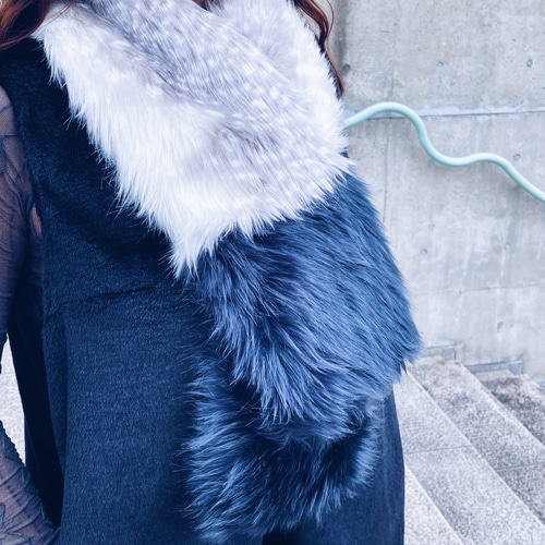 ookamigocco ファー素材 鹿デザイン マフラー