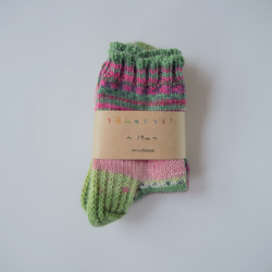 手編みの靴下　子供用サイズ19cm 2枚目の画像