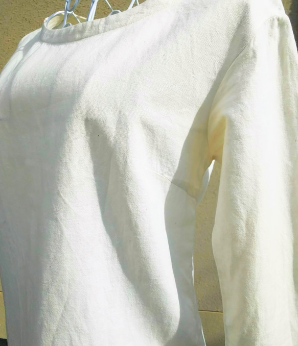 ヘンプ（大麻100％）　セットアップブラウス  布帛の長袖Tシャツ　レディースS〜L  ⭐️受注製作品 5枚目の画像
