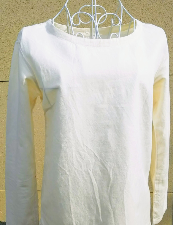 ヘンプ（大麻100％）　セットアップブラウス  布帛の長袖Tシャツ　レディースS〜L  ⭐️受注製作品 3枚目の画像