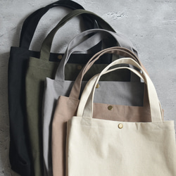 再販☆縦型ミニトートバッグボタン付き/ジムバッグ/11号帆布/シンプル 20枚目の画像