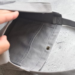 再販☆縦型ミニトートバッグボタン付き/ジムバッグ/11号帆布/シンプル 18枚目の画像