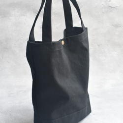 再販☆縦型ミニトートバッグボタン付き/ジムバッグ/11号帆布/シンプル 8枚目の画像