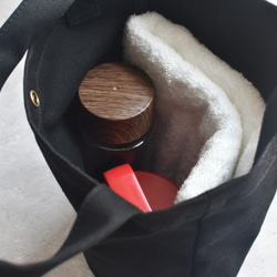 再販☆縦型ミニトートバッグボタン付き/ジムバッグ/11号帆布/シンプル 7枚目の画像