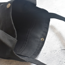 再販☆縦型ミニトートバッグボタン付き/ジムバッグ/11号帆布/シンプル 19枚目の画像