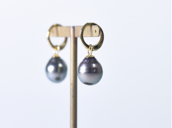 BlackPearl / K18YG earring 【like earrings】 3枚目の画像