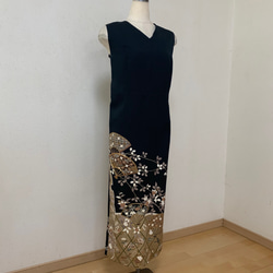 sakurako 様オーダー品】絹糸刺繍 金駒刺繍 枝梅 菊の花黒留フォーマル