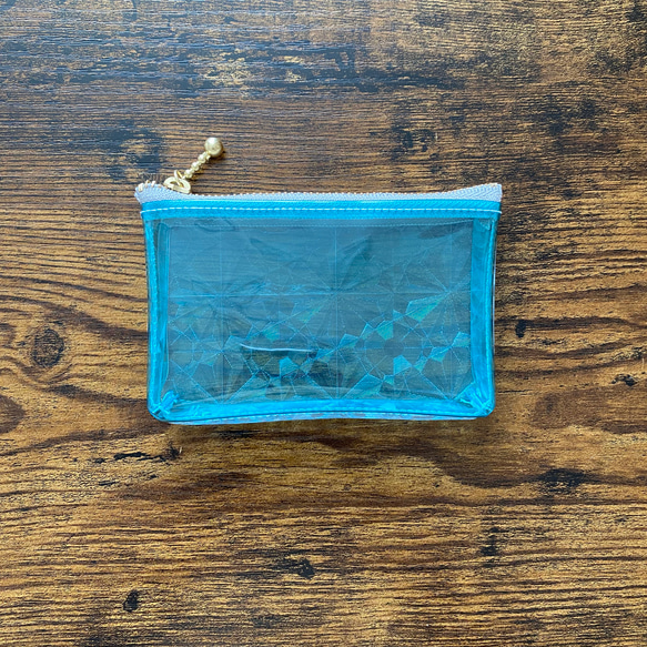 コインケース【水色×クリスタル】ミニポーチ　キーケース　PVC クリアポーチ　ビニールポーチ　 2枚目の画像