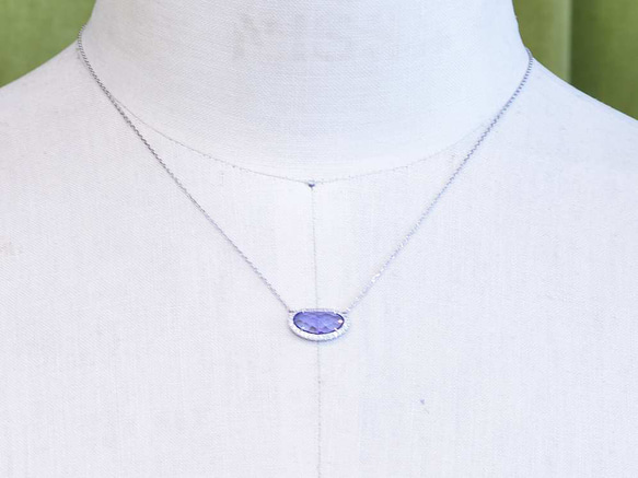 Tanzanite_1.35ct/Diamond_0.17ct pt950 Necklace 【Procyon/プロキオ 4枚目の画像