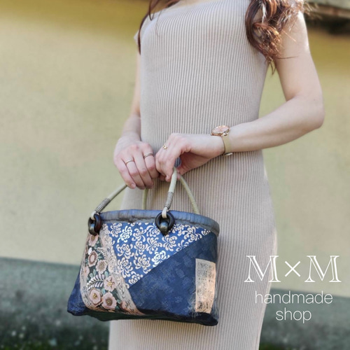 ◇送料込み◇一閑張り◇花柄和紙ミニかごバッグ かごバッグ M×M 通販