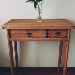ワークデスク 作業台 引出し2杯 アンティーク テーブル90㎝ 机・デスク