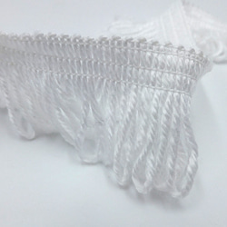 毛糸ループフリンジ（White /ホワイト）40mm ×1ｍ 2枚目の画像