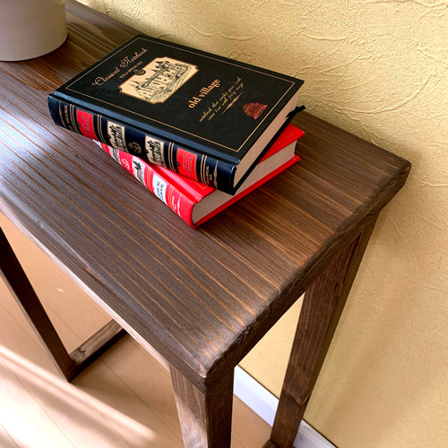 【木製スリムテーブル-B】花台/アンティーク/フラワースタンド/玄関 75cm B【木製スリムテーブル】花台/アンティーク/フラワースタンド