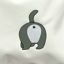 【送料無料】猫のお尻刺繍 サコッシュ ポシェット ポーチ 2way zip 5枚目の画像