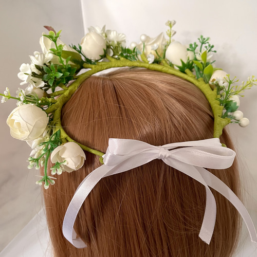 花かんむり　ベビー、キッズ、花嫁、ペット、ドール、結婚式、七五三、ファーストバースデー 花冠 ベビーキッズサイズ 1〜6歳用 結婚式 お誕生日 七五三