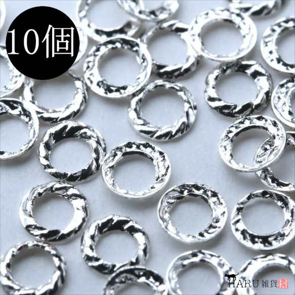 10 金屬螺柱 k19/銀圓形設計環金屬零件裝飾零件釘 (釘零件) 第1張的照片
