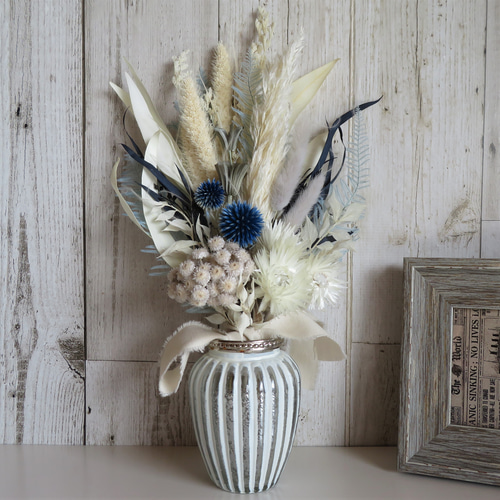 しめ縄 スワッグ／選べるカラー 2way（くすみブルーホワイト）