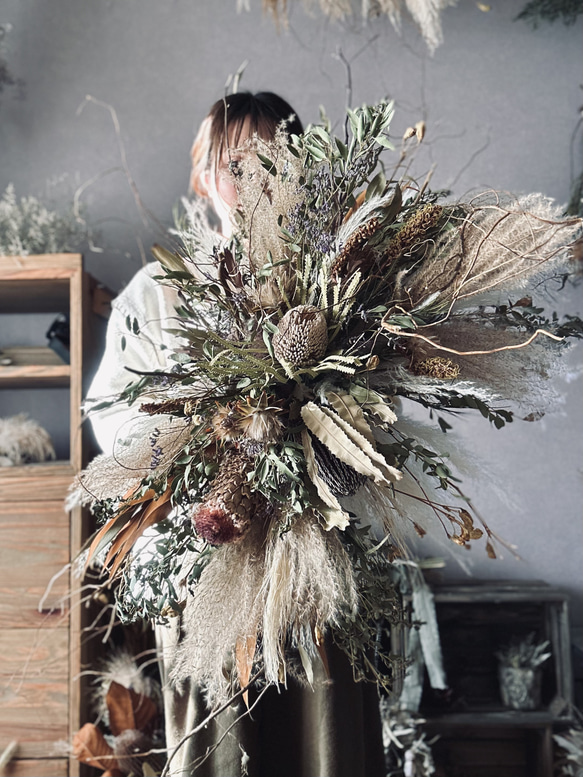 特大ドライフラワーオブジェ ウォールデコレーション 【公式通販】