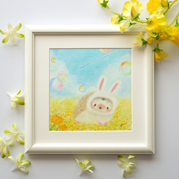 開運絵画　可愛い猫うさぎハリネズミの春絵画 001ae99e67363aba08d898e103f67a