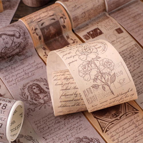 2個セット レトロ風 切符と手紙 マスキングテープ ヴィンテージ
