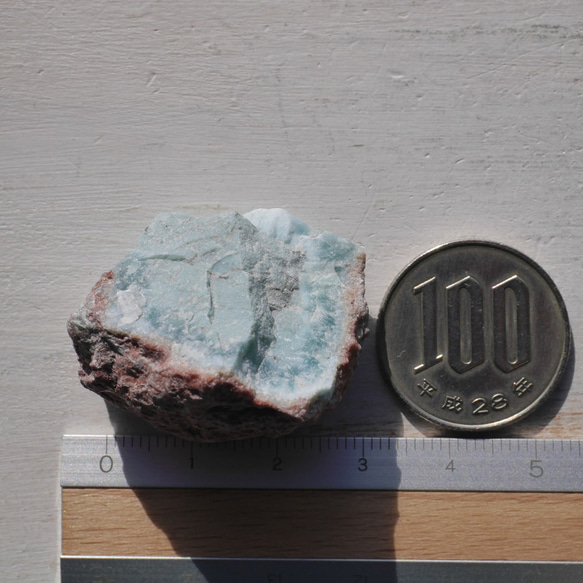 天然石ラリマー約34mm(ドミニカ共和国産)約22g 母岩付き原石ラフロック鉱物鉱石[lar-221208-06] 18枚目の画像