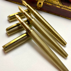 3952 オールド ゴート - シラヤ レトロ スタイル エンシェント ブラス 金メッキ スチール チップ ペン 3枚目の画像