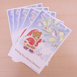 クリスマス☆グリーティングカード くまさんサンタ「ちいさなプレゼント」 3枚目の画像