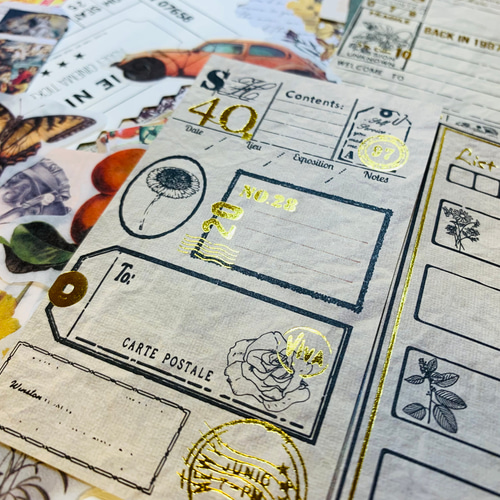 おすそ分けファイルコラージュ素材【Blue】ダイカット付 平袋 おすそ分けファイル コラージュ素材 おすそわけ ダイカット 人物