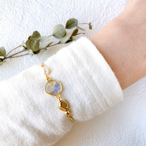 ⭐︎【天然】ムーンストーン ペリステライト ブレスレット バングル  