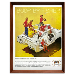 BODY BY FISHER 60年代 アメリカ ヴィンテージ 広告 額付 ポスター 3枚目の画像