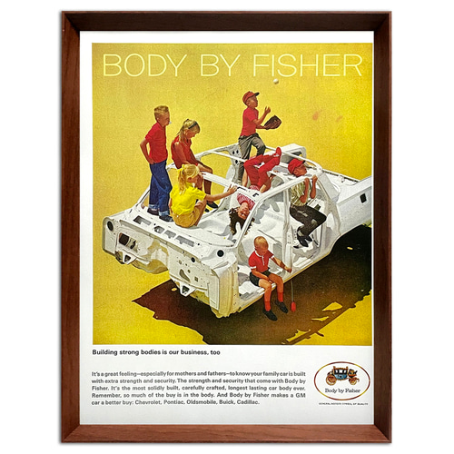 BODY BY FISHER 60年代 アメリカ ヴィンテージ 広告 額付