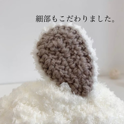 【Annashop】耳付きの肌に優しい赤ちゃん保護帽子　6か月~3歳　手編み　ハンドメイド手作り　 2枚目の画像