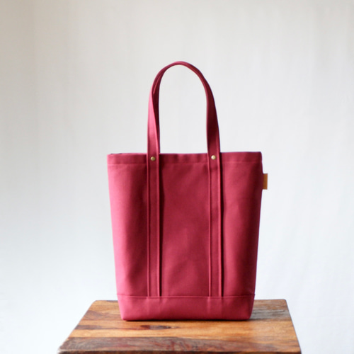 A4縦型トート<ワイン> 倉敷帆布 トートバッグ myu.handwork 通販