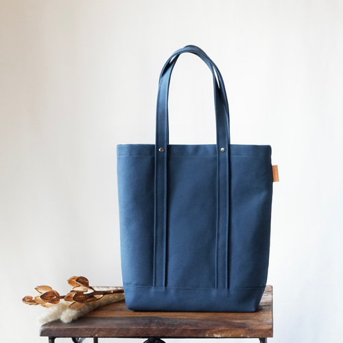 A4縦型トート<ワイン> 倉敷帆布 トートバッグ myu.handwork 通販