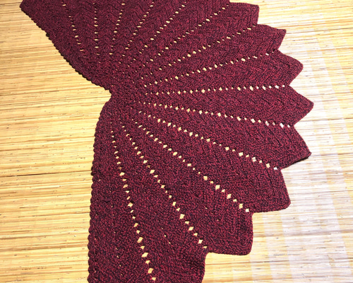 かぎ針編み マント ストール 赤 ハンドメイド ニット・セーター