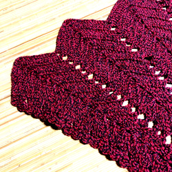 かぎ針編み　マント　ストール　赤　ハンドメイド 2枚目の画像