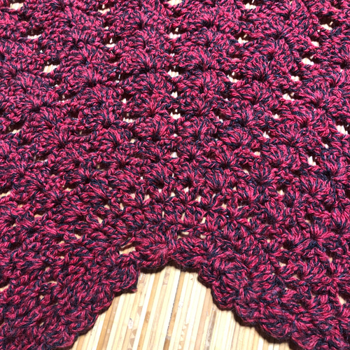 かぎ針編み マント ストール 赤 ハンドメイド ニット・セーター