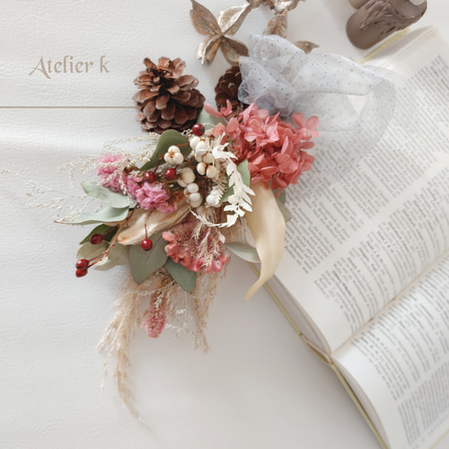 2wey お正月飾り　しめ縄　しめ飾り　玄関飾り　ドライフラワー　ハンドメイド お正月飾り2023 正月飾り しめ縄 しめ飾り 2way モダン ドライフラワー