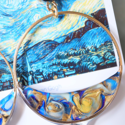 絵画モチーフのRavissant(ゴッホ/星月夜) ピアス（その他） ピヨノメ