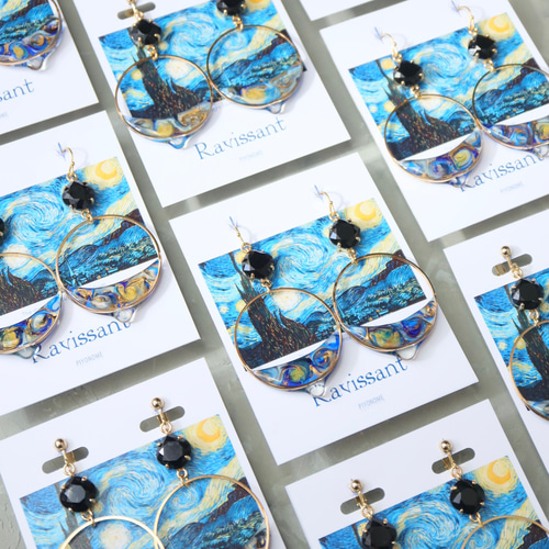 絵画モチーフのRavissant(ゴッホ/星月夜) ピアス（その他） ピヨノメ