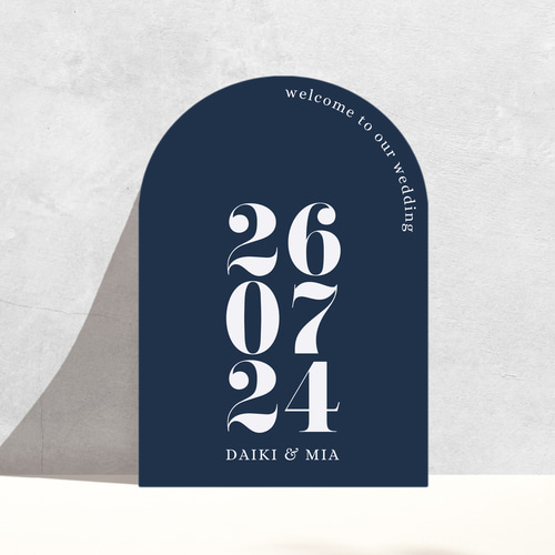 アーチ型ウェルカムボード 数字 【クラシックネイビー】│ウェディング