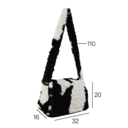 黑白 cowcowboy 柔柔軟軟奶牛毛毛包 翻蓋肩背斜挎包 秋冬奶牛包 第2張的照片