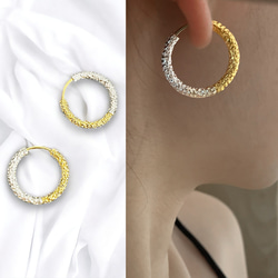 ゴールド【 4mm×23mm 】18k ゴールドフープピアス シルバー925 シルバー925 小さめ フープピアス 小ぶりピアス シルバーピアス