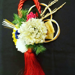 アイアン 正月飾り 蝶 草花 happy new year