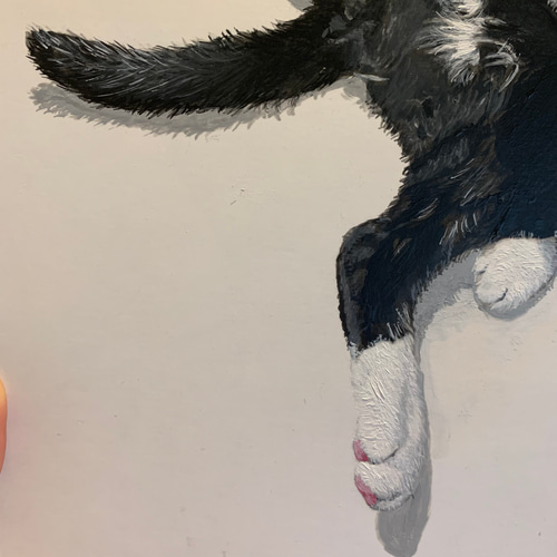 ミニアート「ワオキツネザルの横顔」アクリル画  原画 ミニアート「ワオキツネザルの横顔」アクリル画 原画