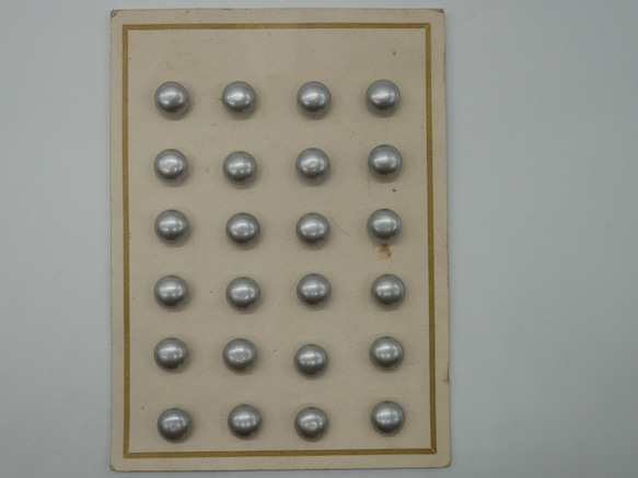 フランスアンティークシルバーフェイクパールボタン　2個セット 7枚目の画像
