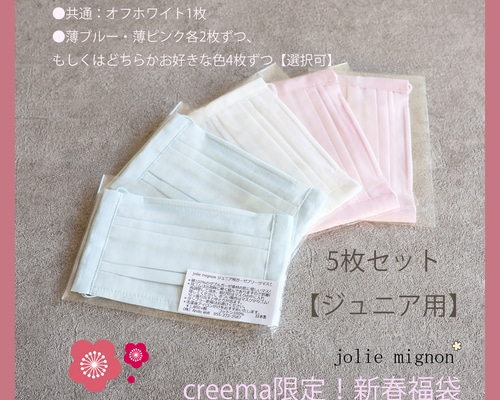 1週間使い回しできる！】日本製ダブルガーゼマスク5枚セット【ジュニア