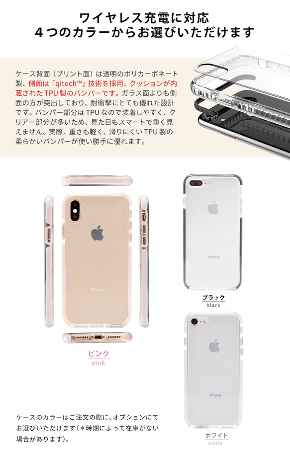 秋 花柄 透明 スマホケース 携帯カバー クリア ハード iPhone15 対応 5枚目の画像
