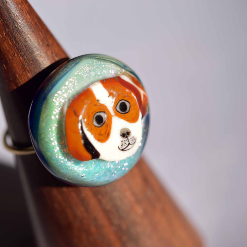 指輪 ハンドメイド リング （T32-175）ガラス工芸家の創作した一点物
