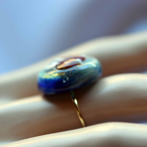 指輪 ハンドメイド リング （T32-175）ガラス工芸家の創作した一点物